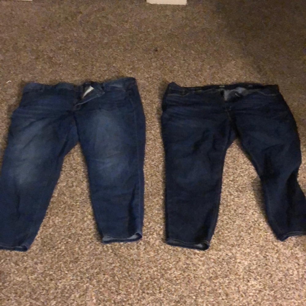 Two pairs! size 24 crop jeans